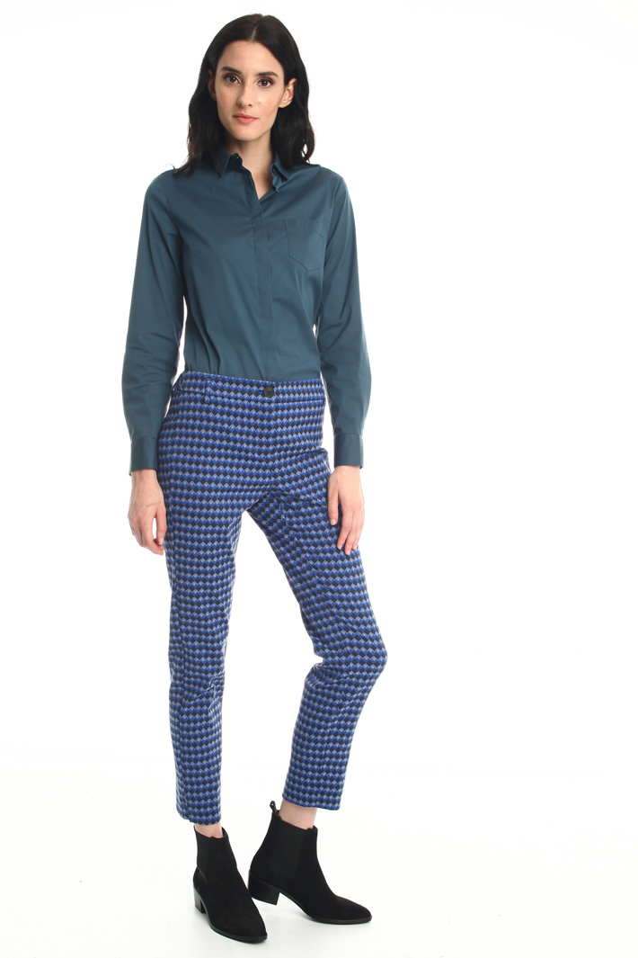 Jacquard cotton trousers Intrend Jacquard cotton trousers Intrend