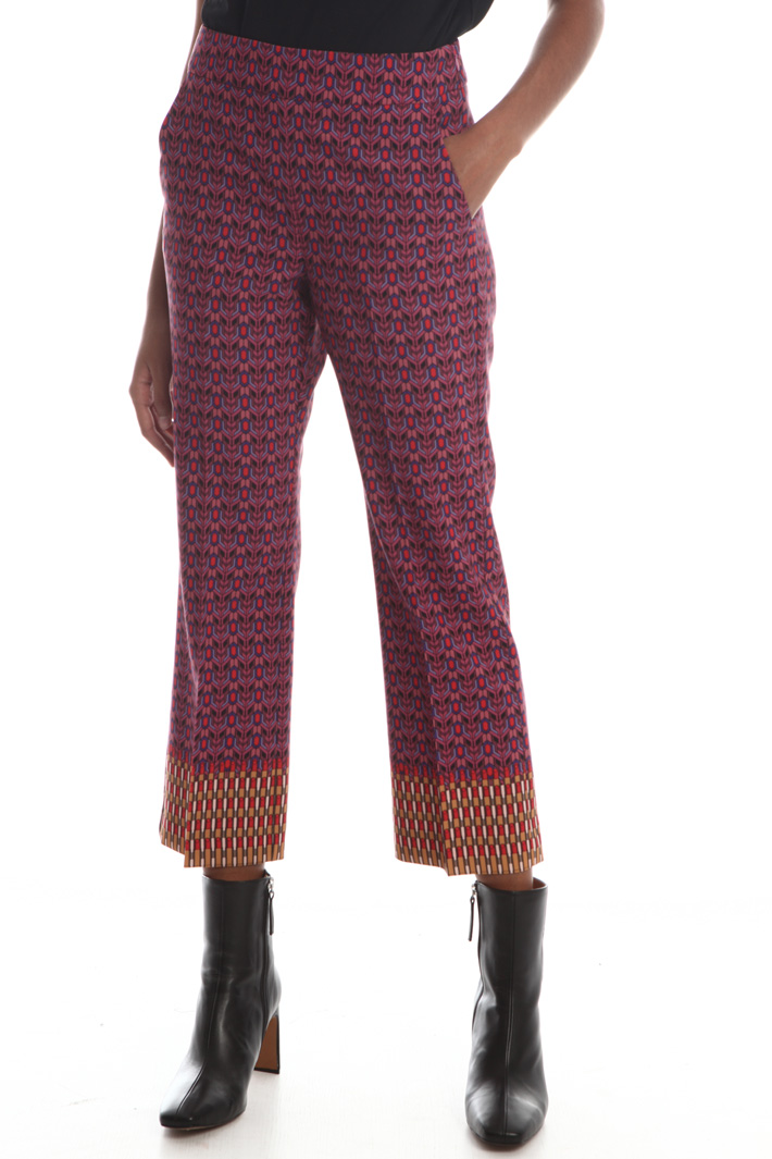 Printed crop trousers Intrend Printed crop trousers Intrend