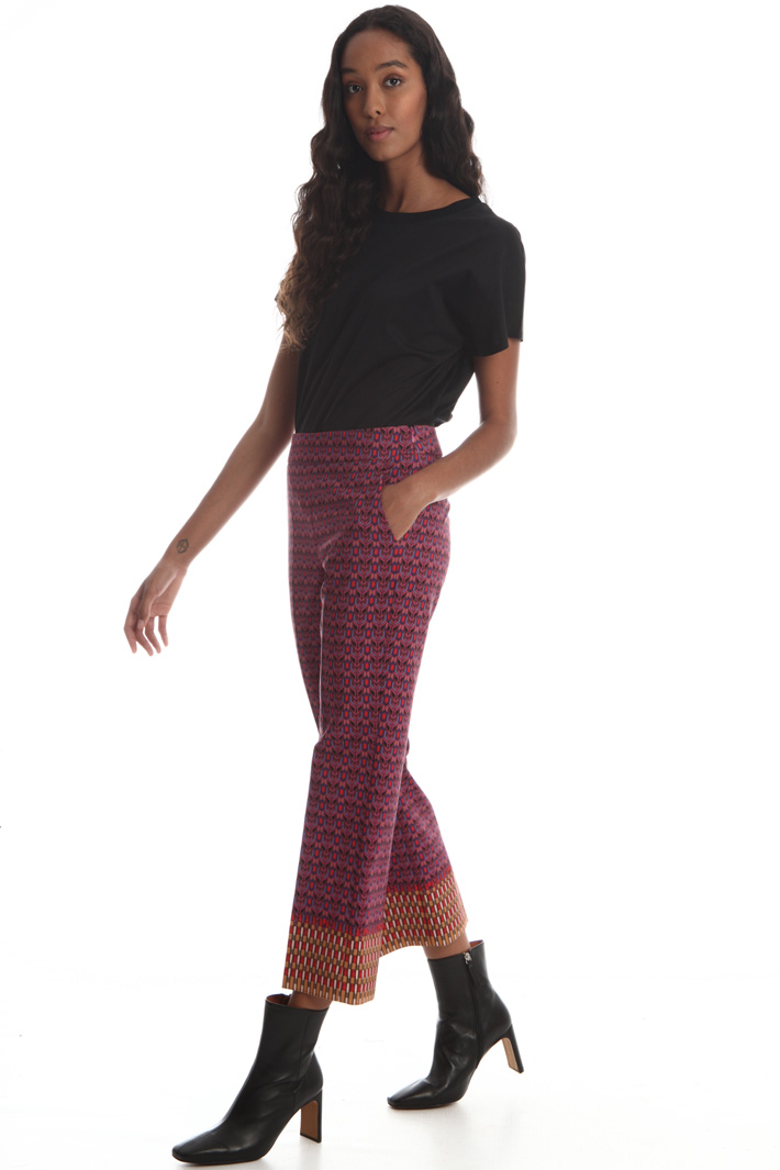 Printed crop trousers Intrend Printed crop trousers Intrend