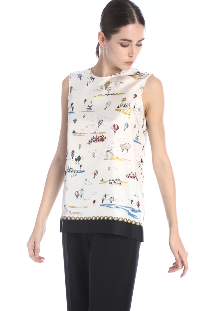 Printed twill silk top Intrend Printed twill silk top Intrend