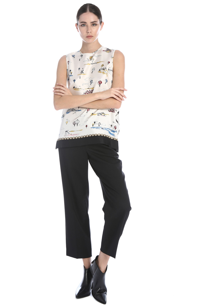 Printed twill silk top Intrend Printed twill silk top Intrend