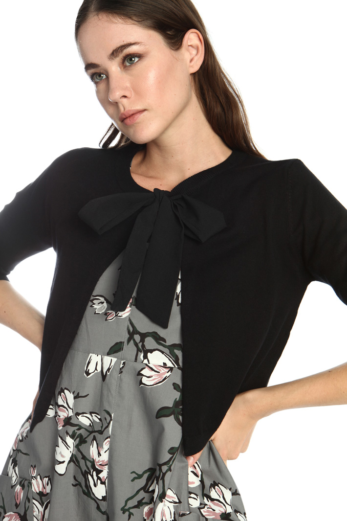 Tie neck cardigan Intrend Tie neck cardigan Intrend