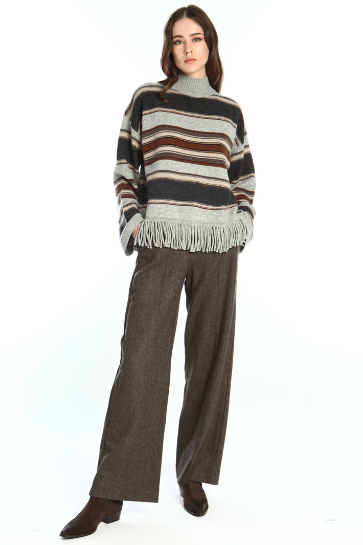 Fringed wool sweater Intrend Fringed wool sweater Intrend