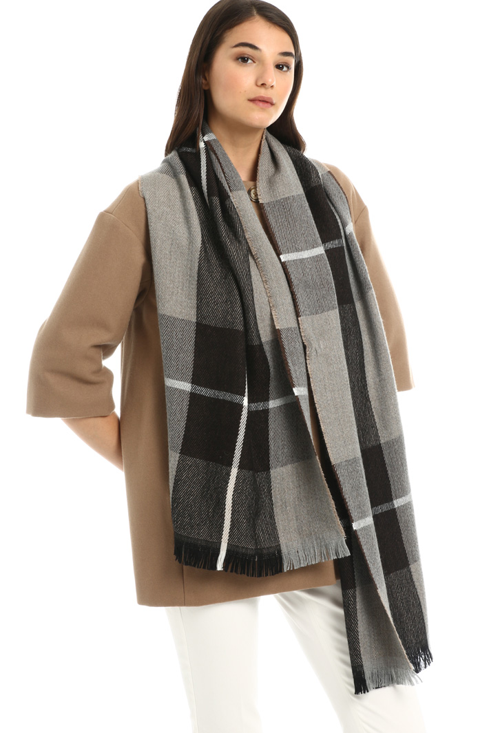 Fringed wool scarf Intrend Fringed wool scarf Intrend