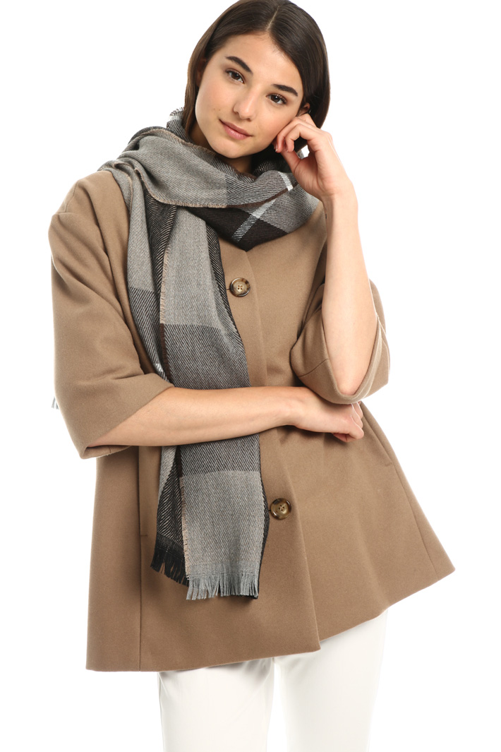 Fringed wool scarf Intrend Fringed wool scarf Intrend