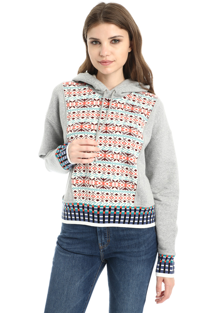 Felpa con inserto in maglia Intrend Felpa con inserto in maglia Intrend