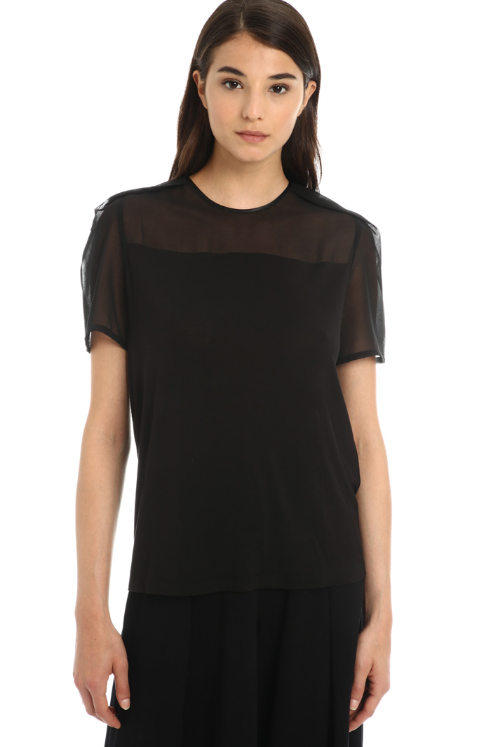 Jersey and crepe T-shirt Intrend Jersey and crepe T-shirt Intrend