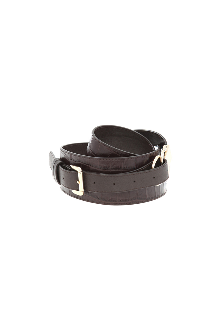 Croc print leather belt Intrend Croc print leather belt Intrend