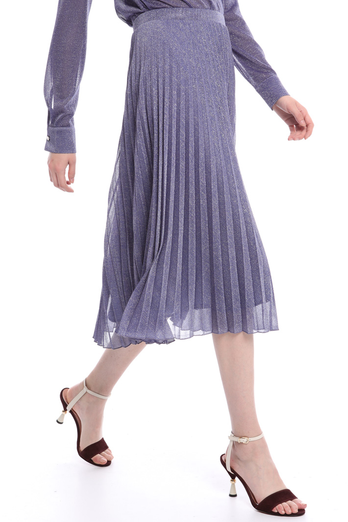 Lamé jersey pleated midi skirt Intrend Lamé jersey pleated midi skirt Intrend