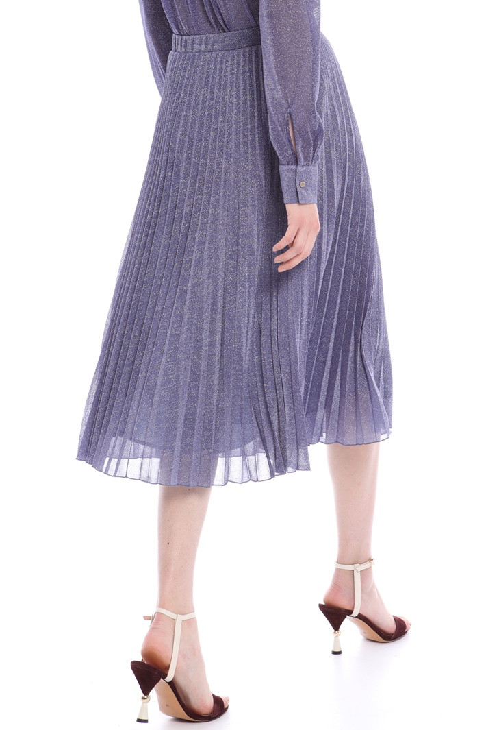 Lamé jersey pleated midi skirt Intrend Lamé jersey pleated midi skirt Intrend