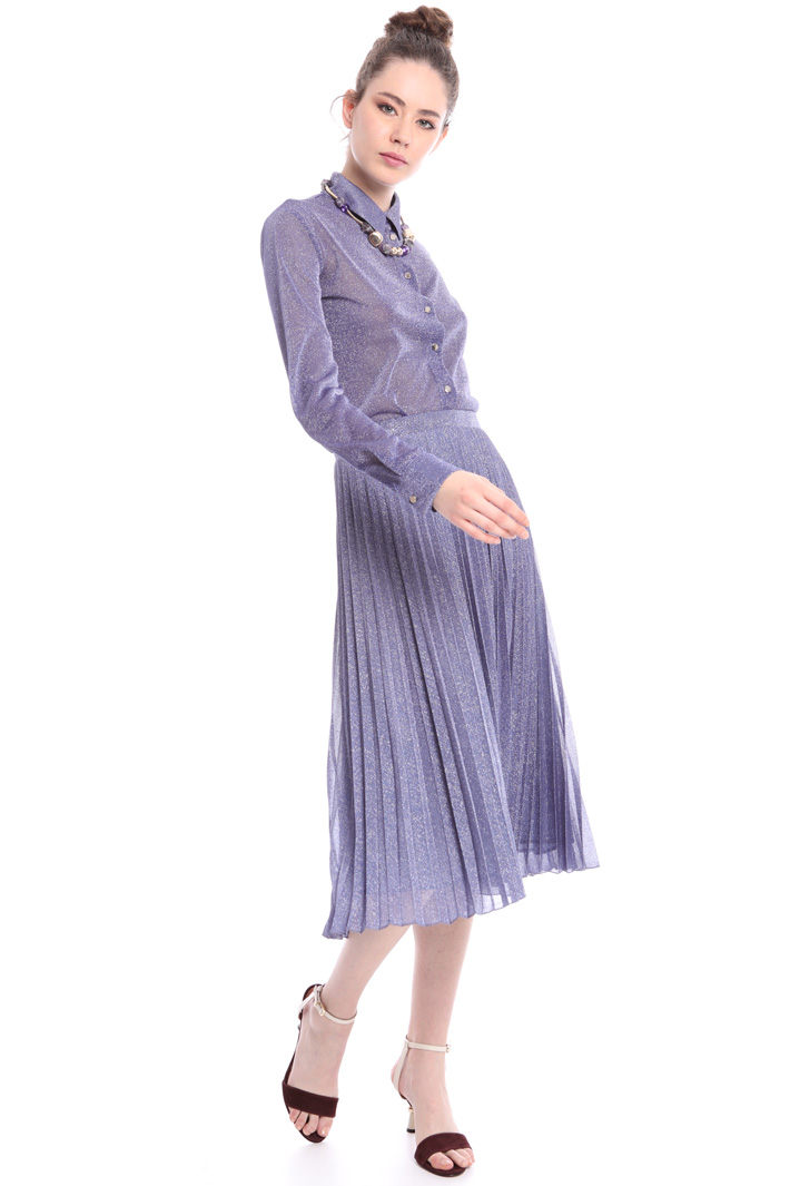 Lamé jersey pleated midi skirt Intrend Lamé jersey pleated midi skirt Intrend