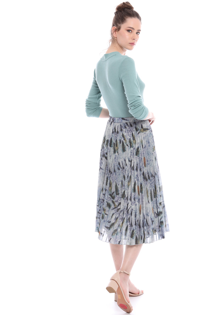 Lamé jersey pleated midi skirt Intrend Lamé jersey pleated midi skirt Intrend