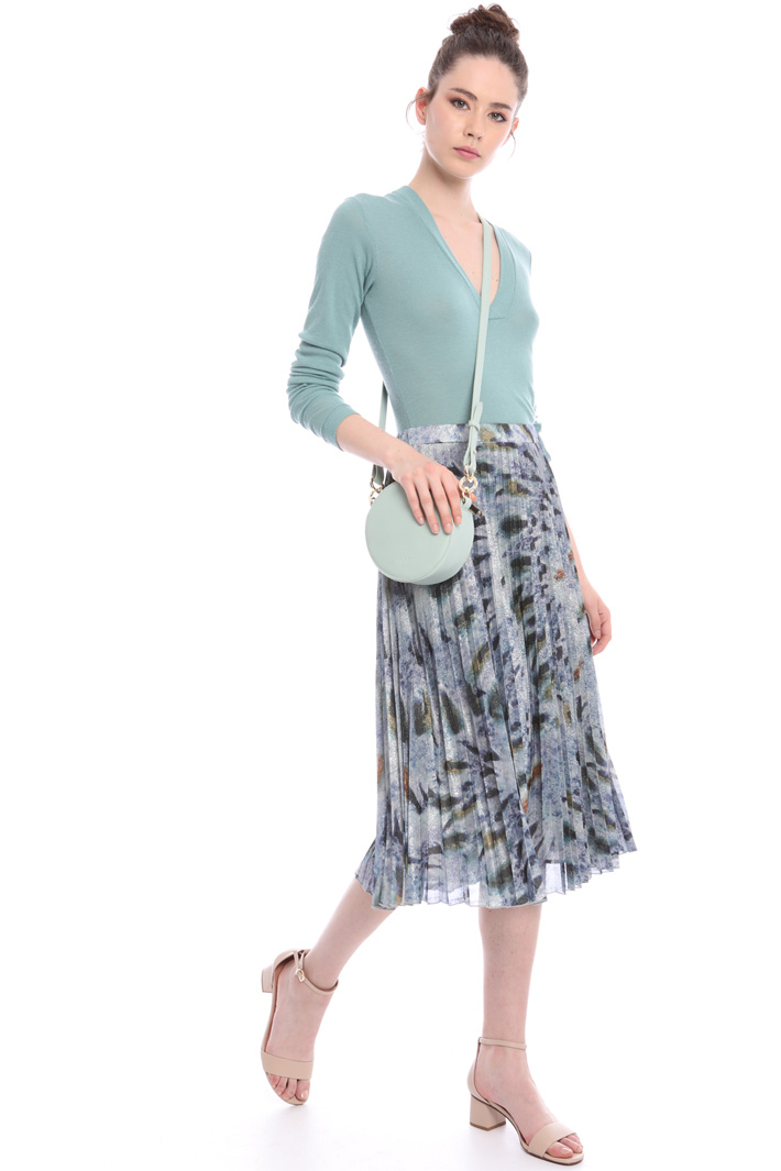 Lamé jersey pleated midi skirt Intrend Lamé jersey pleated midi skirt Intrend