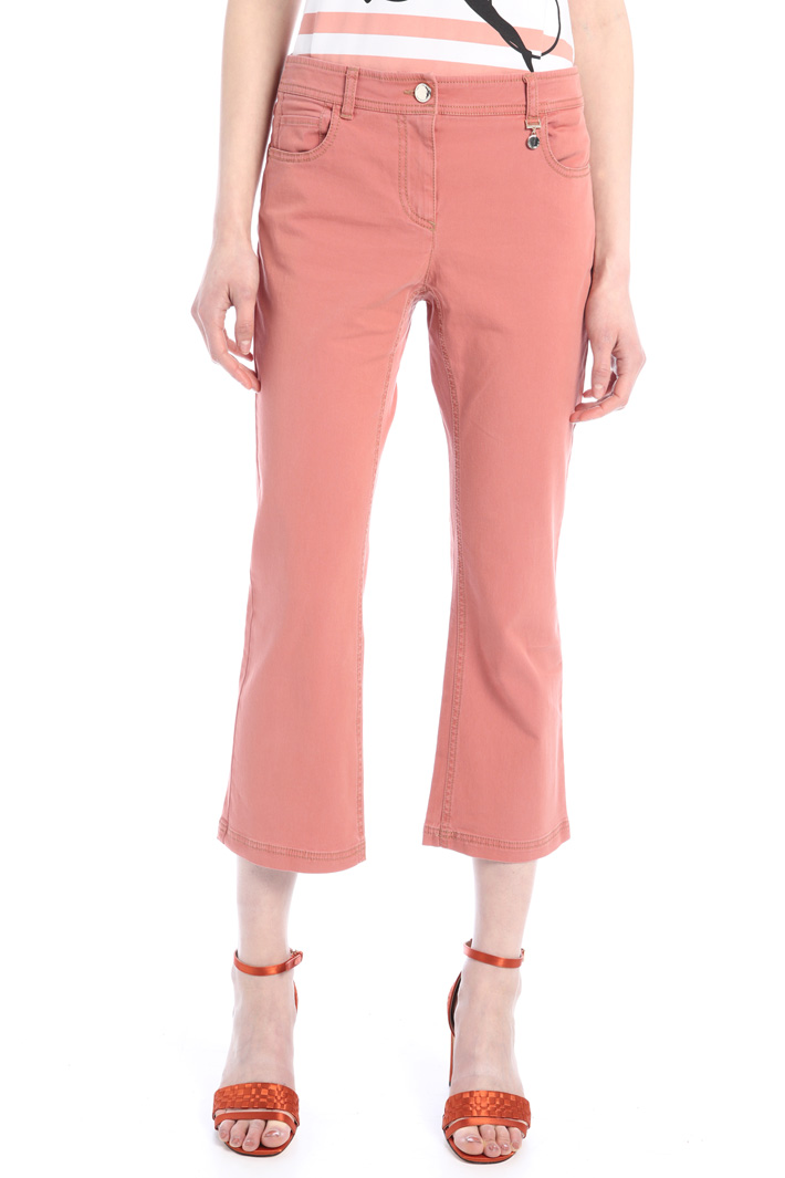 Pantaloni a trombetta stretch, rosa scuro - Intrend
