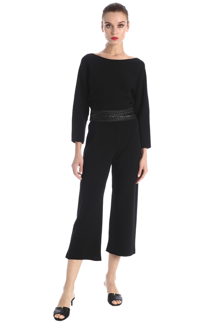 Pantaloni in maglia nero da donna - HAVEONE - Pavidas
