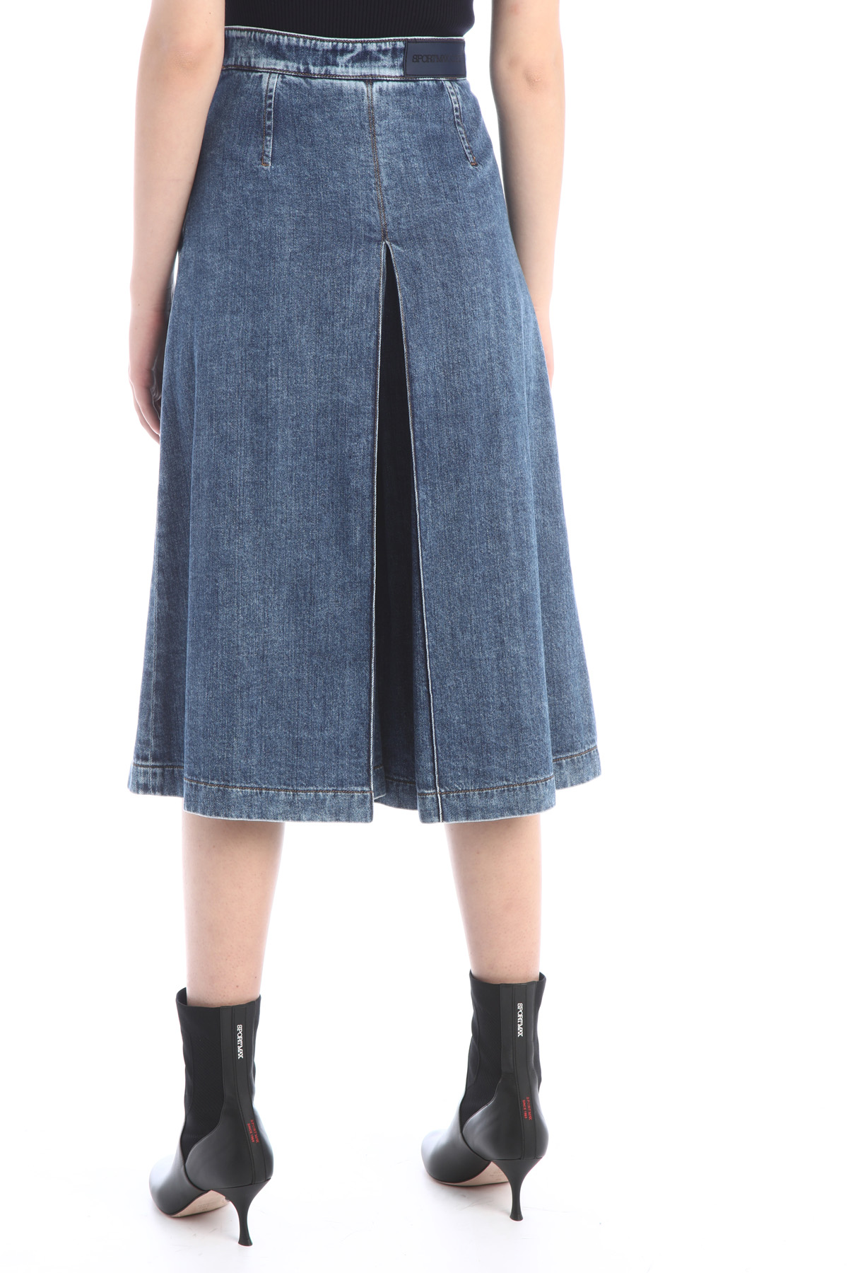Gonna pantalone in denim, blu denim - Intrend