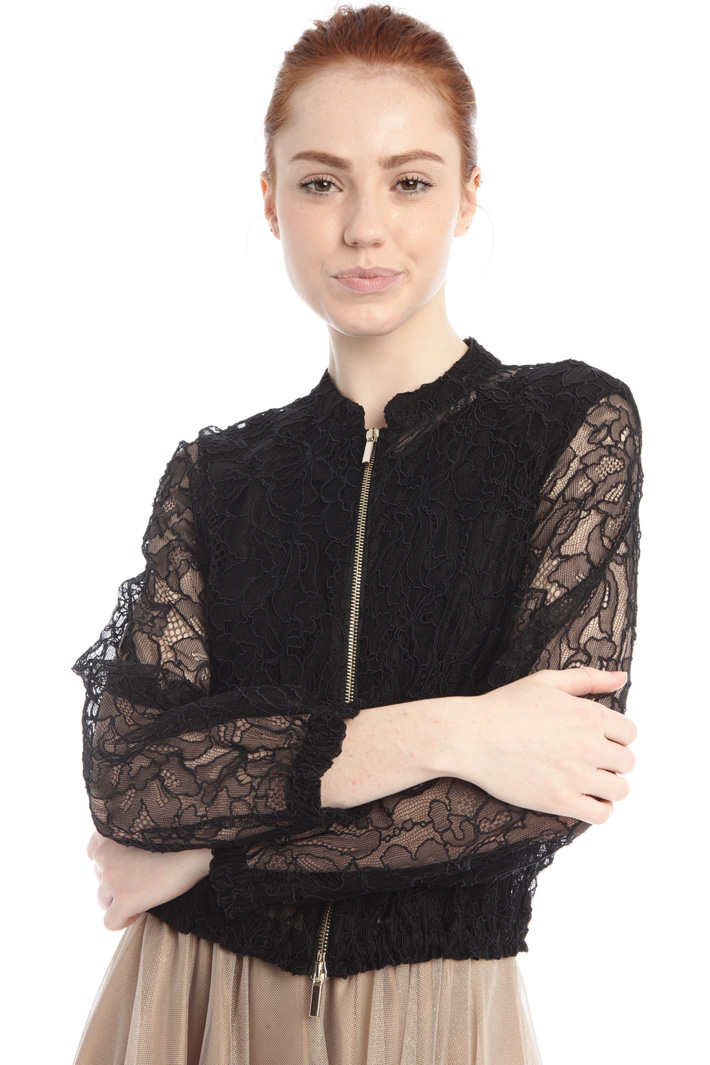 Giacca bomber in pizzo, nero - Intrend