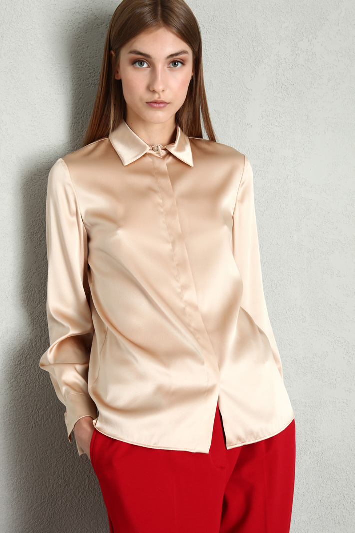 camicia raso di seta