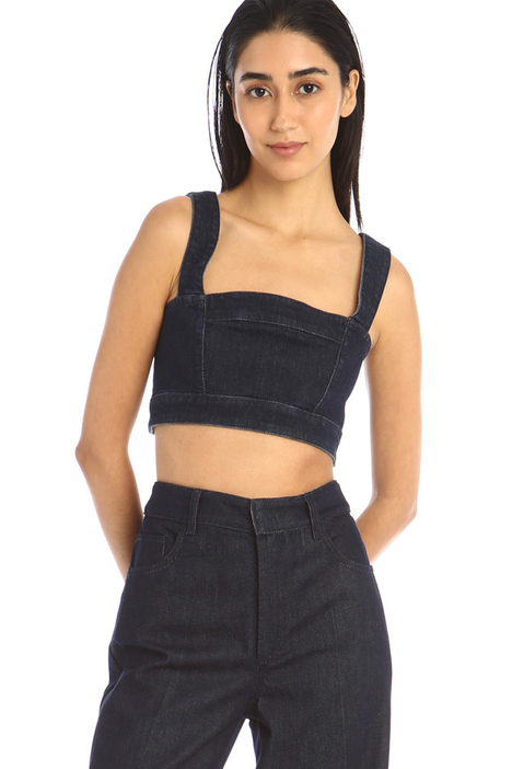 Top corto in denim Intrend
