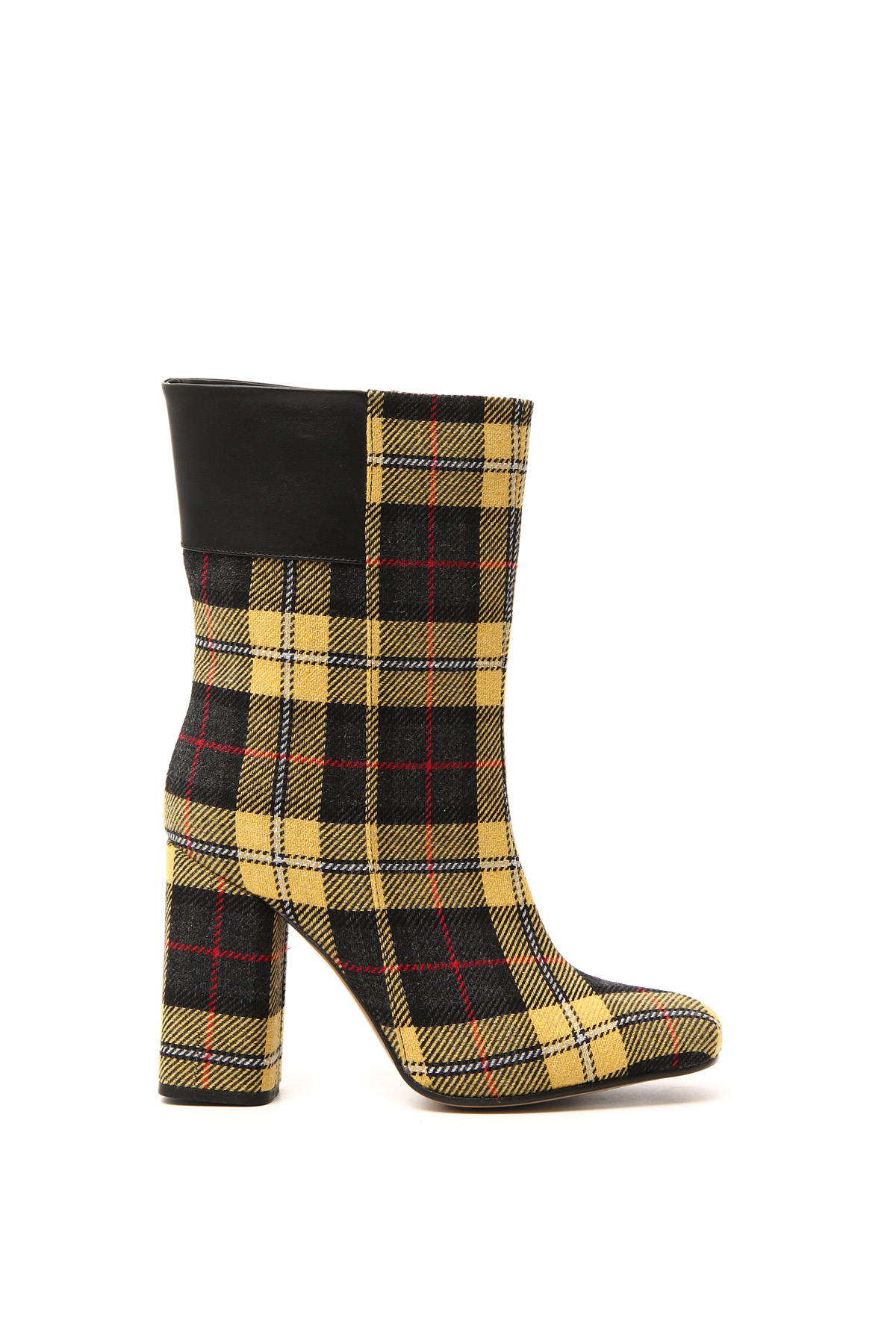 yellow plaid booties