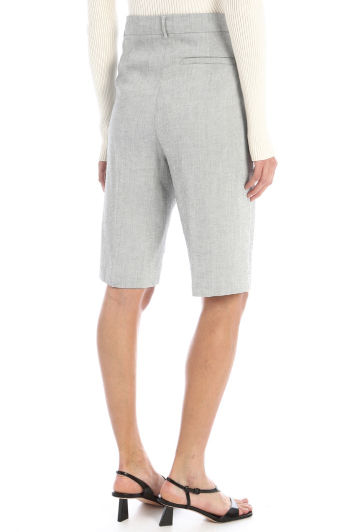 Linen and cotton twill shorts, grey - Intrend