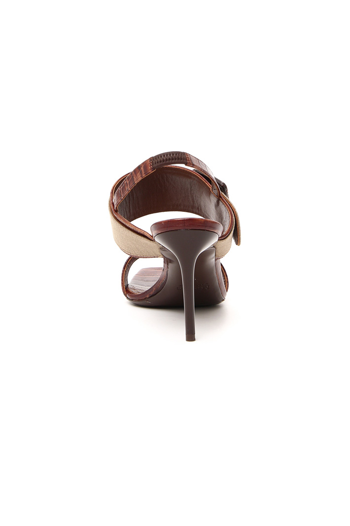 Leather and fabric sandals Intrend