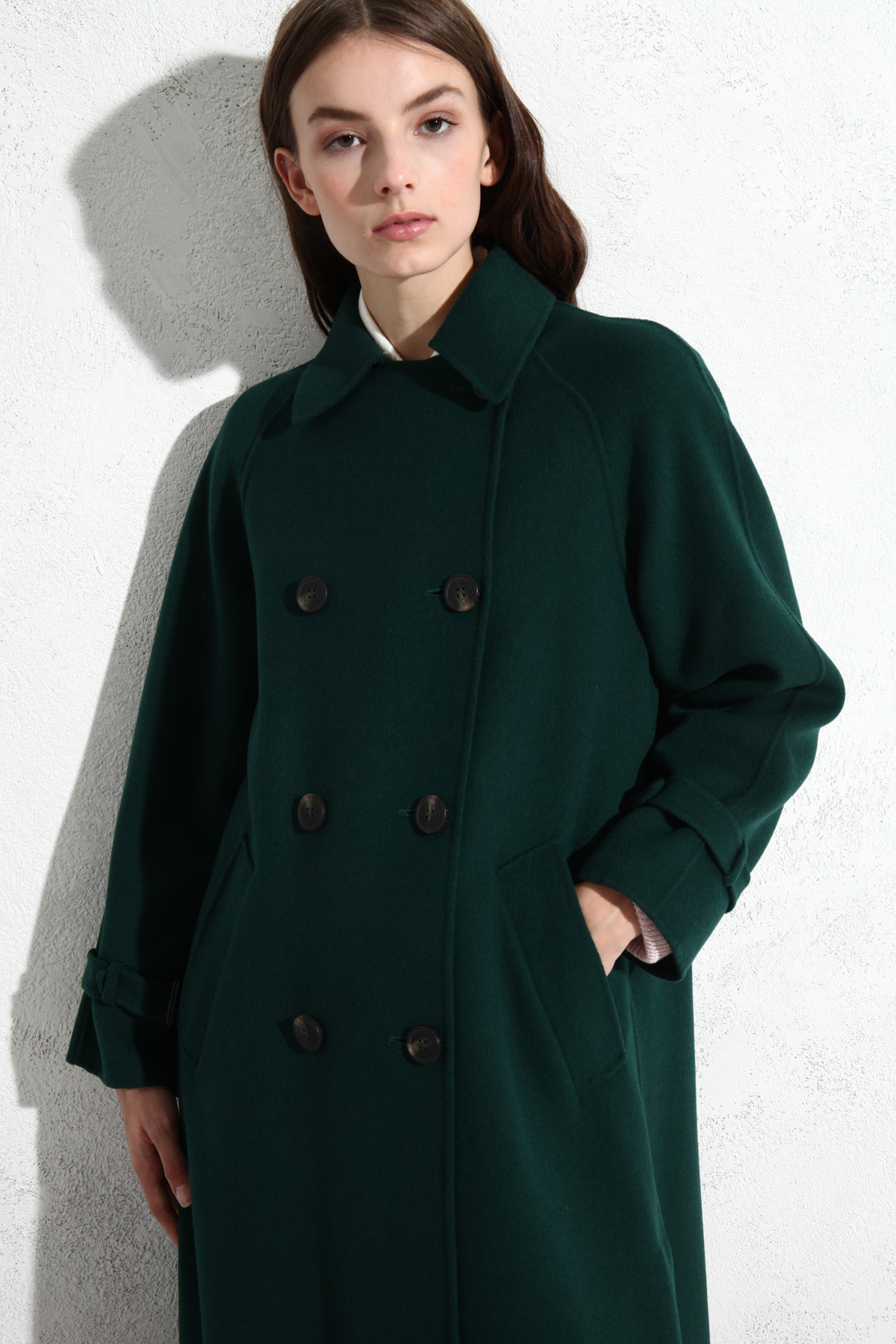 long green wool coat