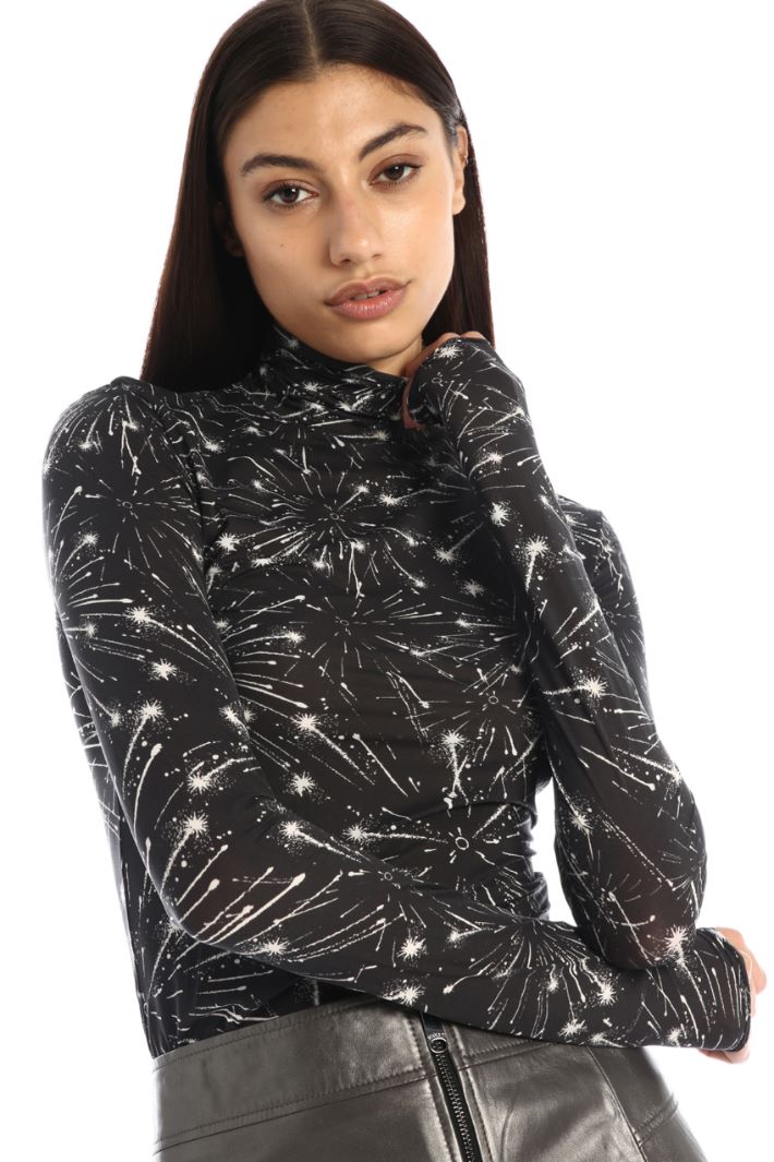 Jersey turtleneck T-shirt Intrend