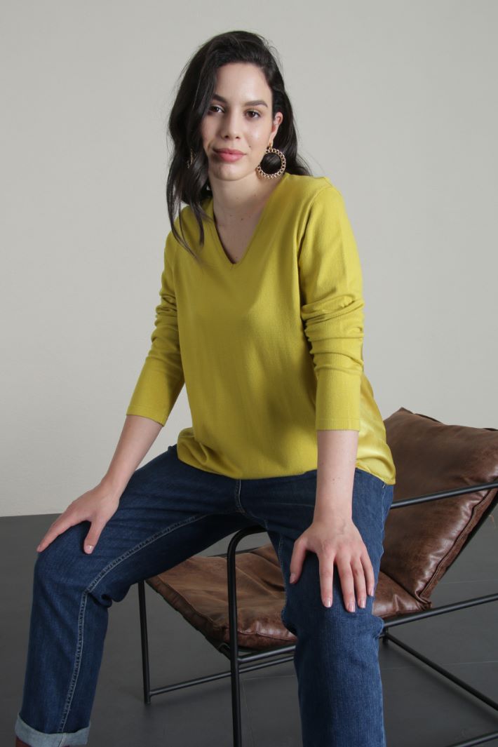 Bi-material sweater Intrend