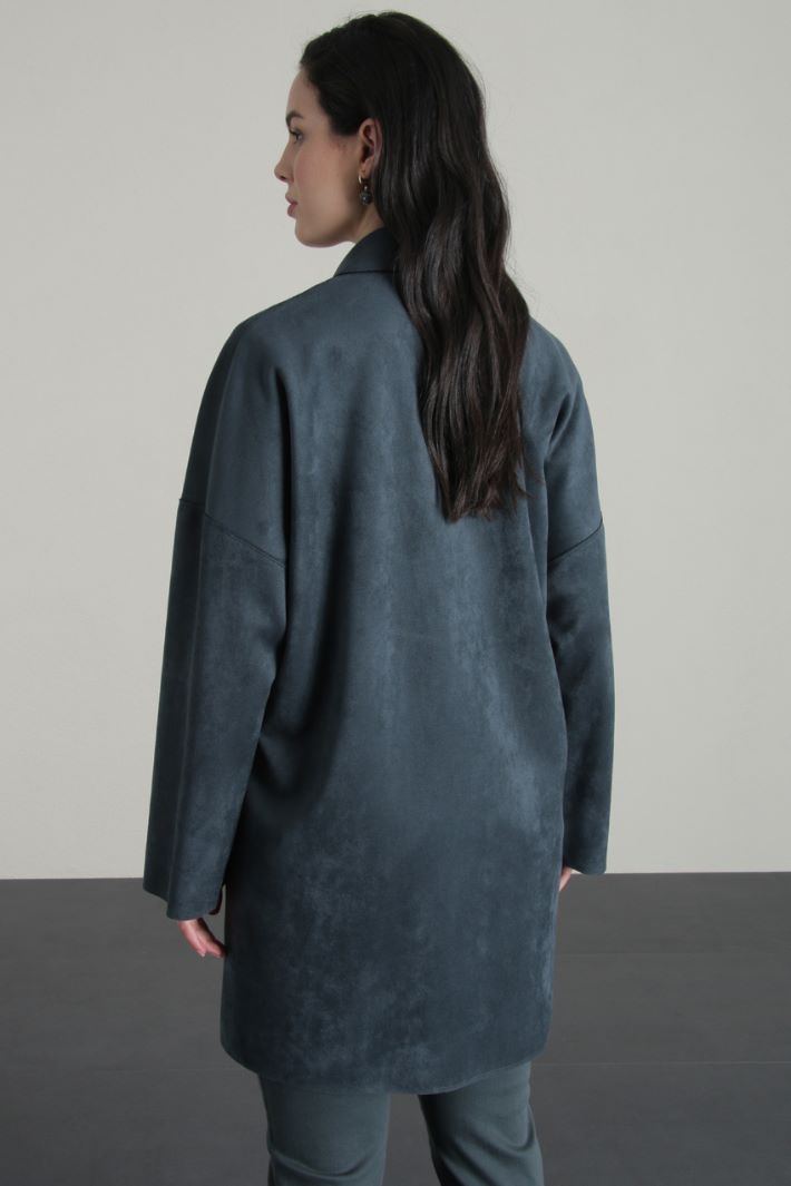 Suede effect jersey coat Intrend