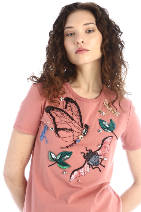 T-shirt con motivo di strass Intrend