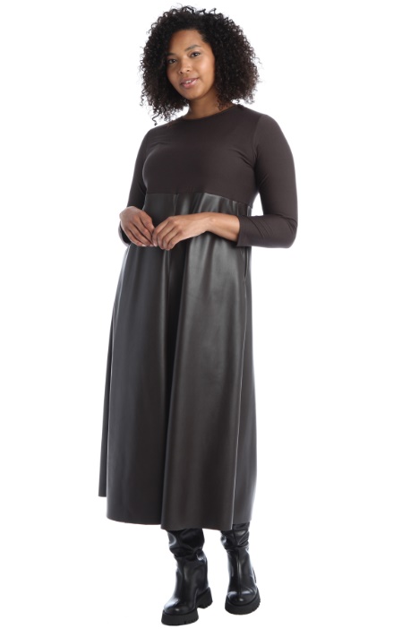Jersey and faux leather dress Intrend