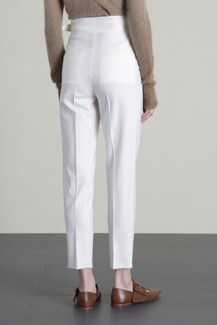 Strap-detailed twill trousers  Intrend