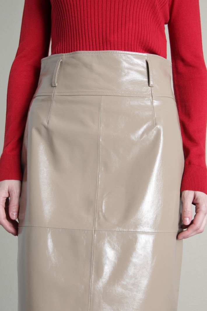 Varnished Nappa leather skirt  Intrend