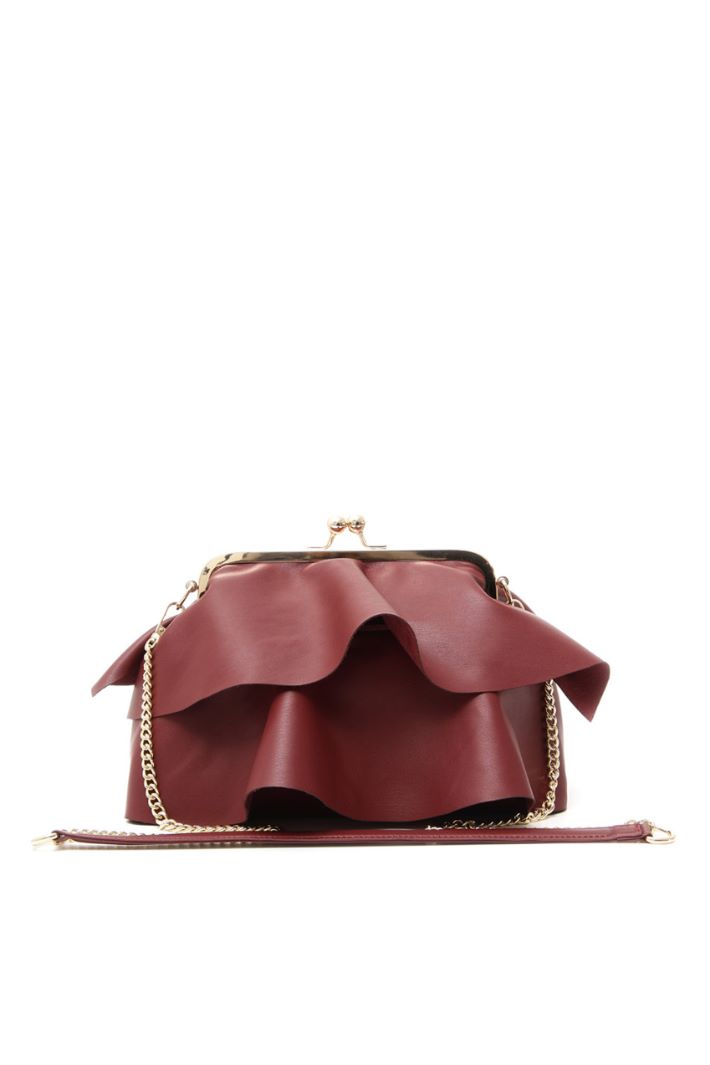 Clutch in similpelle con balze Intrend