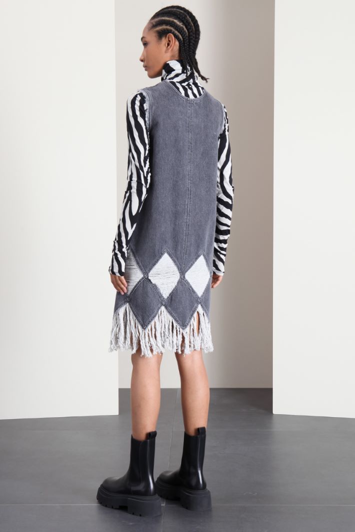 Fringed sleeveless dress Intrend