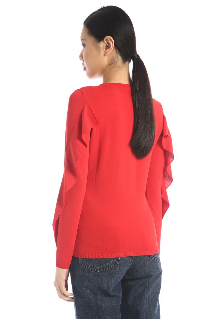 Flounced viscose yarn sweater Intrend