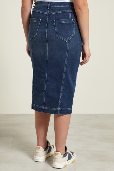 Gonna in denim con spacco Intrend - 2