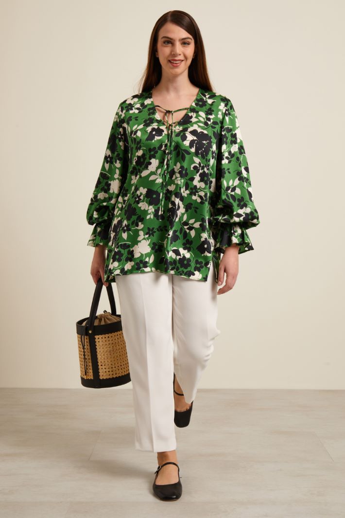 Blusa in twill stampato