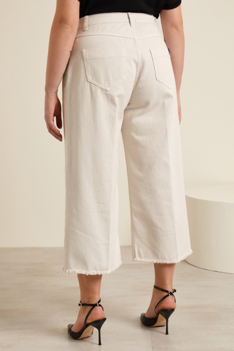 Pantaloni cropped in bull di cotone Intrend - 2