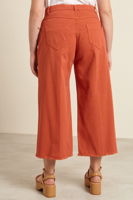 Pantaloni cropped in bull di cotone Intrend - 3