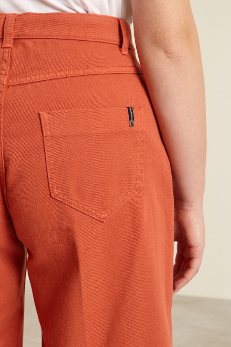 Pantaloni cropped in bull di cotone Intrend - 2