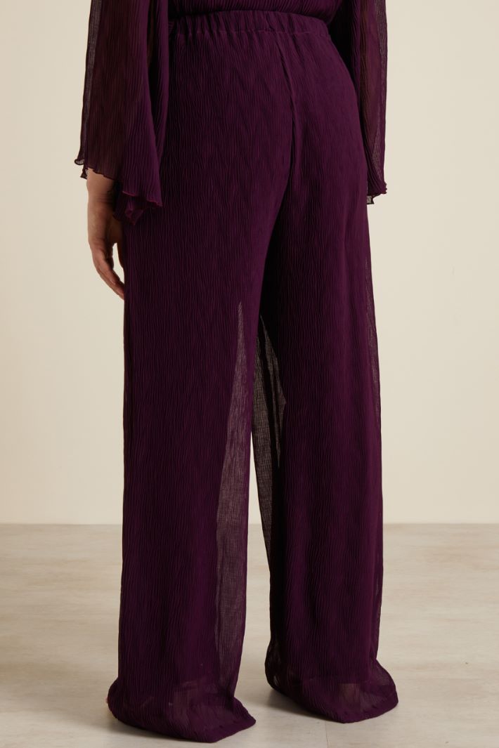 Pantaloni in georgette plissé
