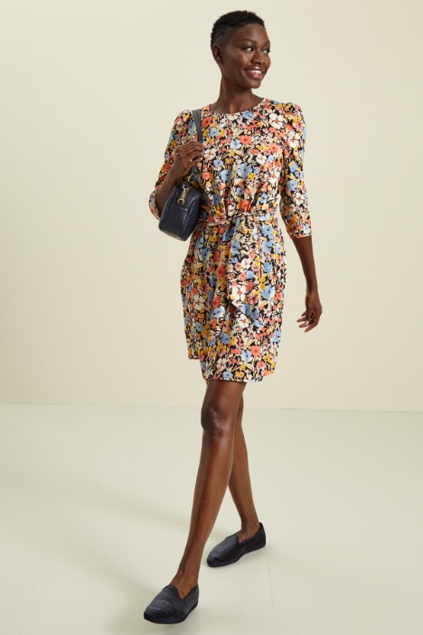 Seersucker satin dress Intrend