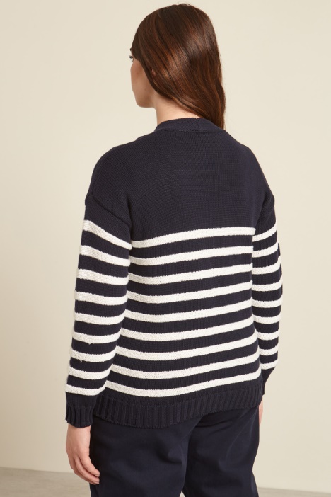 Cardigan boxy in cotone tinto filo Intrend - 2