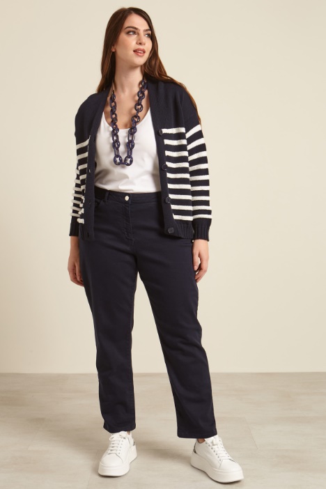 Cardigan boxy in cotone tinto filo Intrend
