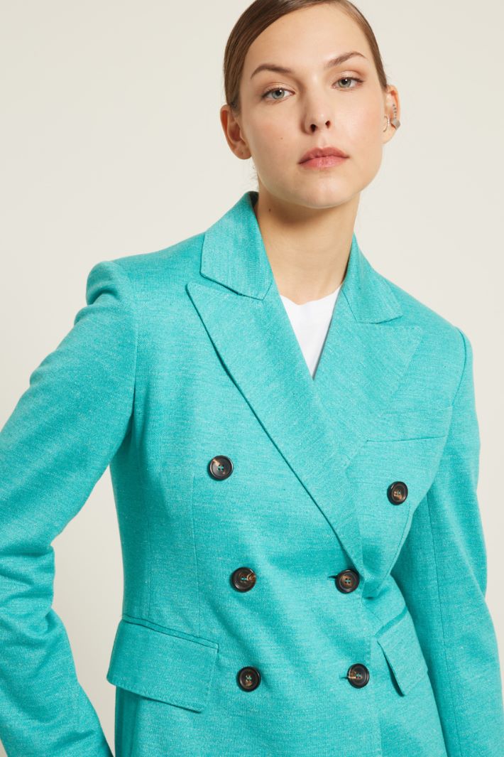 Blazer in jersey effetto denim