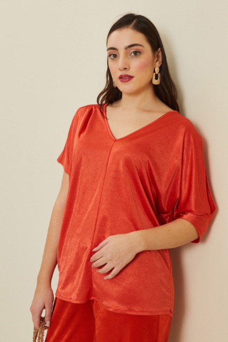 Shiny jersey T-shirt Intrend