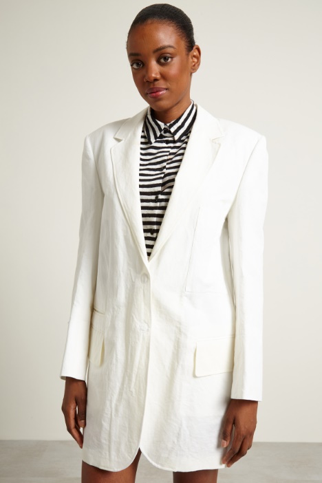 Blazer oversize in cotone e lino Intrend