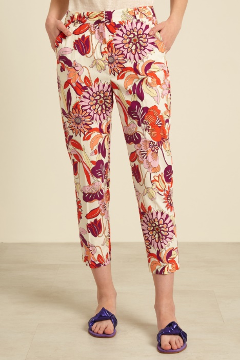 Pantaloni a sigaretta in cotone Intrend - 2